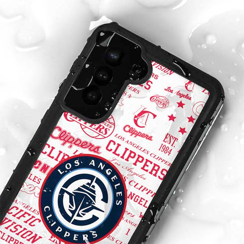 NBA Los Angeles Clippers Blast Logos Galaxy S24 Waterproof Case